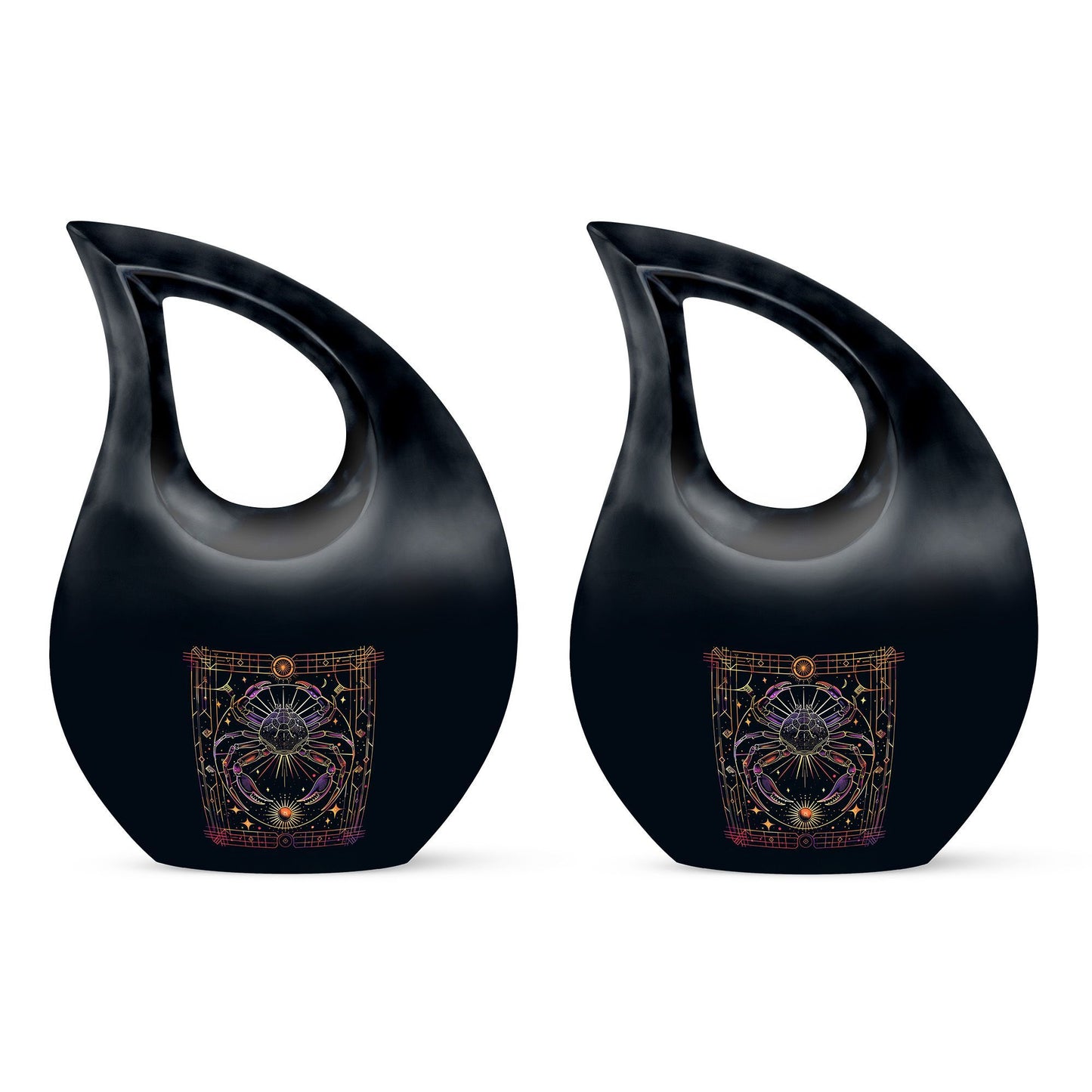 10 Inch Zodiac-themed Large Cremation Urn with Cross