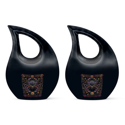 10 Inch Zodiac-themed Large Cremation Urn with Cross