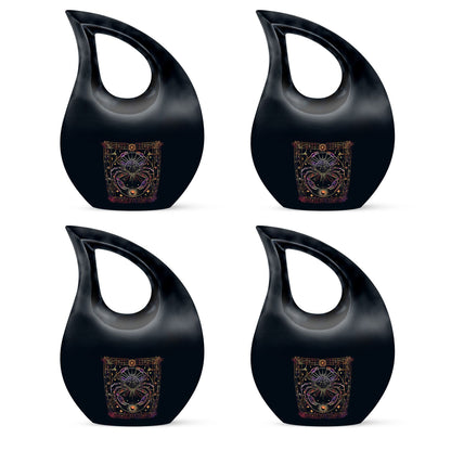 10 Inch Zodiac-themed Large Cremation Urn with Cross