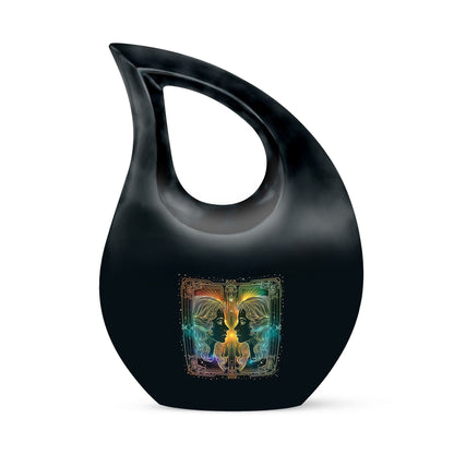 10-inch Zodiac-themed Cross Drop design cremation urn, 