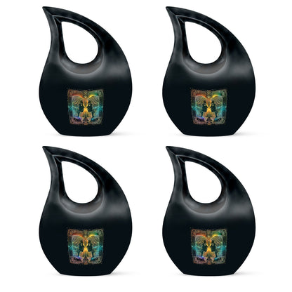 10-inch Zodiac-themed Cross Drop design cremation urn, 