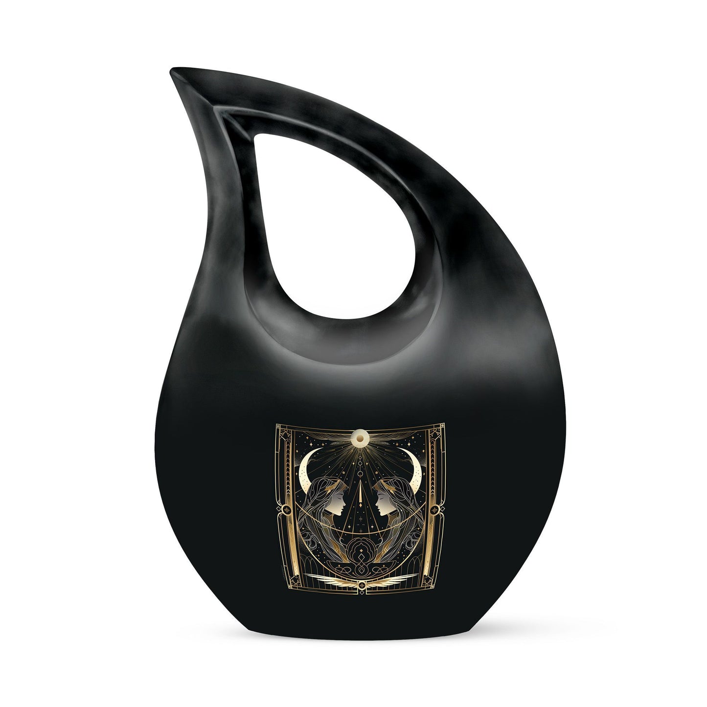 Zodiac theme Cross Drop large urn for ashes personalized