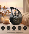 Zodiac theme Cross Drop large urn for ashes personalized