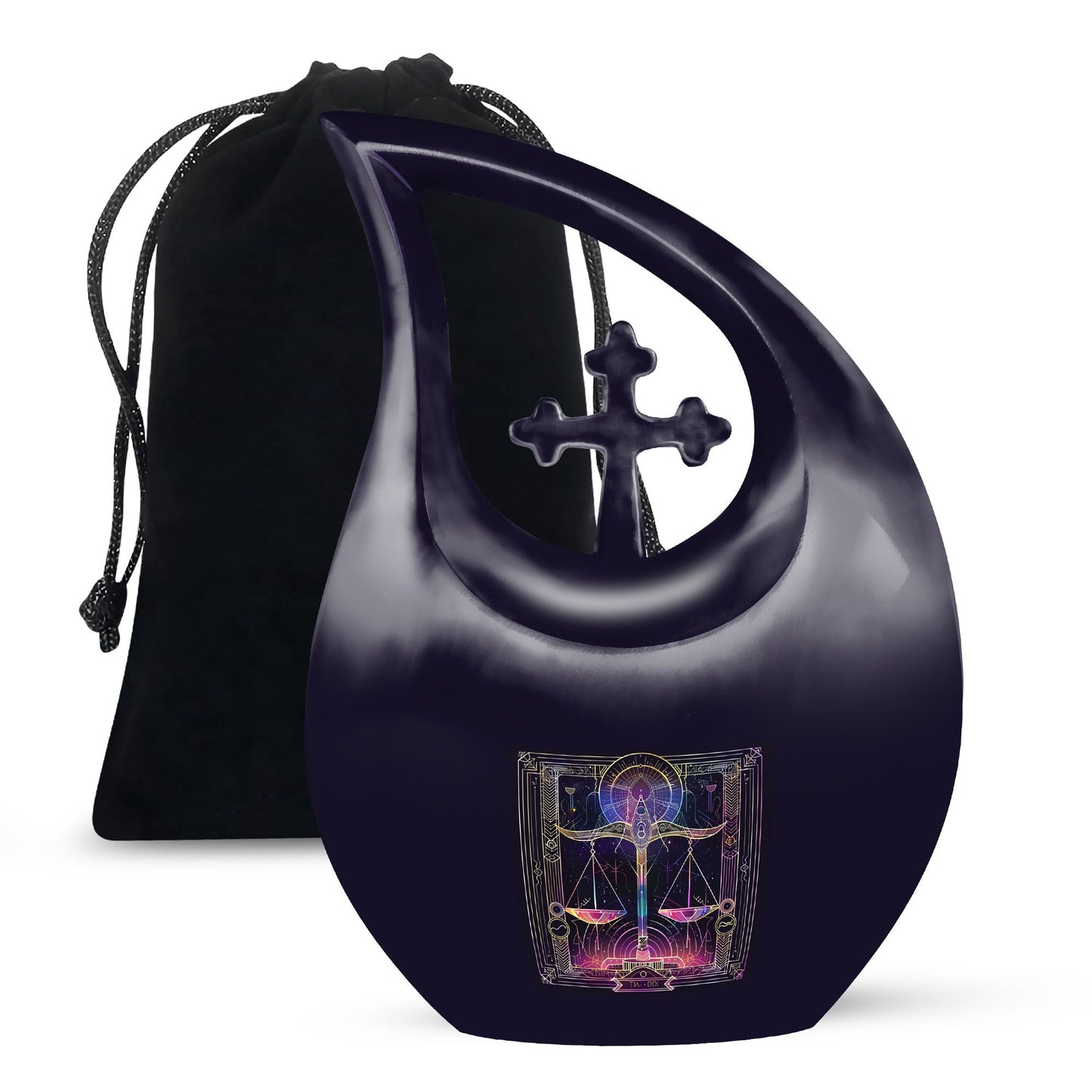 Zodiac-themed Cross Drop design Cheap Cremation Urn 