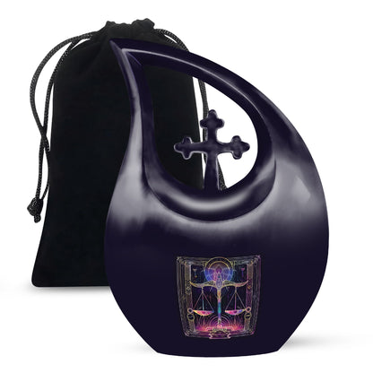 Zodiac-themed Cross Drop design Cheap Cremation Urn 