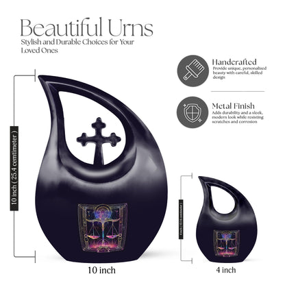 Zodiac-themed Cross Drop design Cheap Cremation Urn 