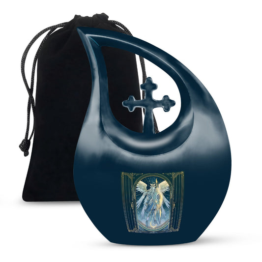 10-inch Zodiac Cross Drop Urn, aluminum made, 