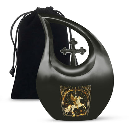 10-inch Zodiac Urn with Cross Drop design, offering 