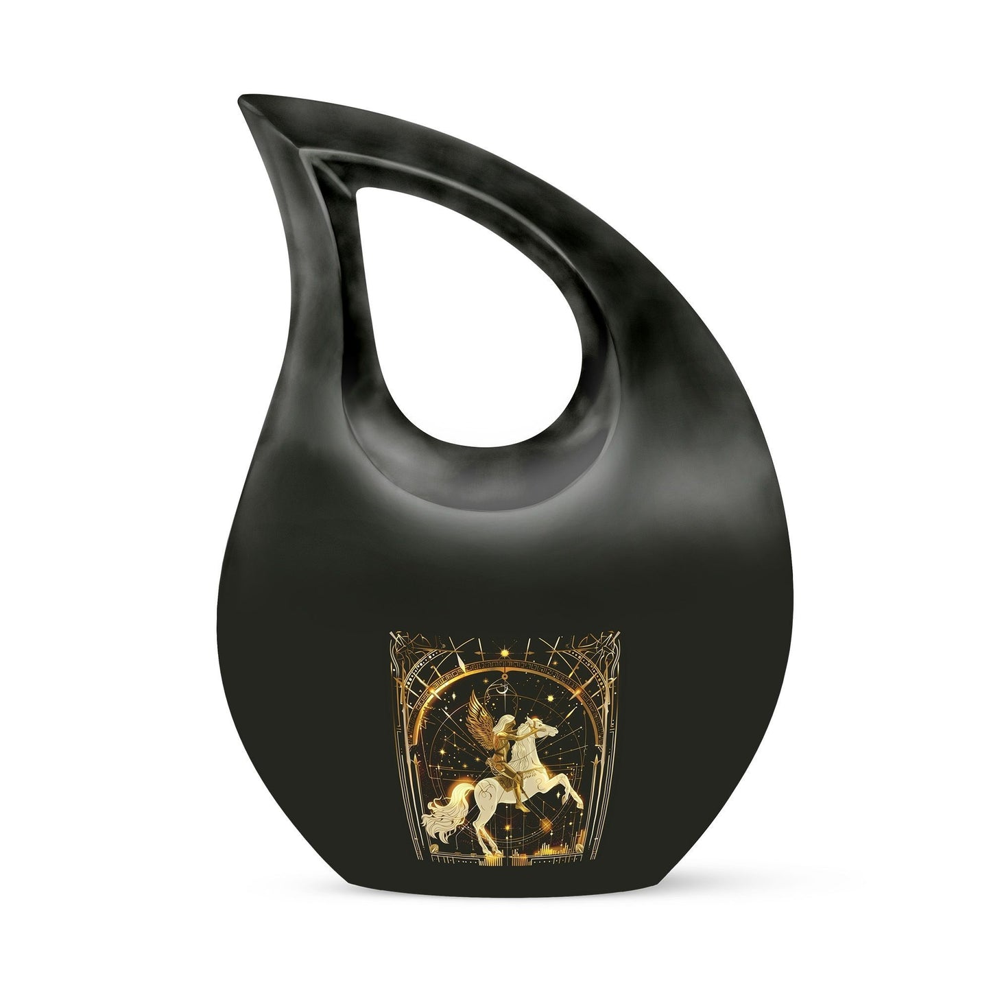 10-inch Zodiac Urn with Cross Drop design, offering 