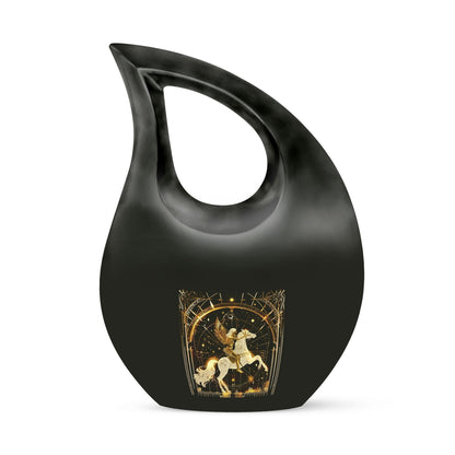 10-inch Zodiac Urn with Cross Drop design, offering 