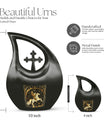 10-inch Zodiac Urn with Cross Drop design, offering 