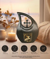 10-inch Zodiac Urn with Cross Drop design, offering 