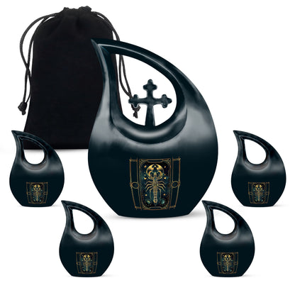 10-inch Zodiac themed Cross Drop memorial urn 