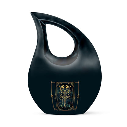 10-inch Zodiac themed Cross Drop memorial urn 
