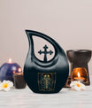 10-inch Zodiac themed Cross Drop memorial urn 