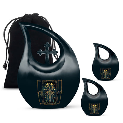 10-inch Zodiac themed Cross Drop memorial urn 