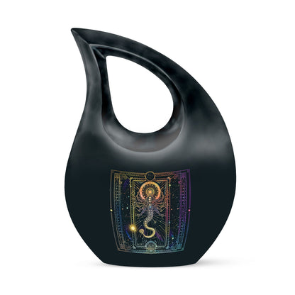 10 inch Zodiac themed Cross Drop Design Mini Urn 