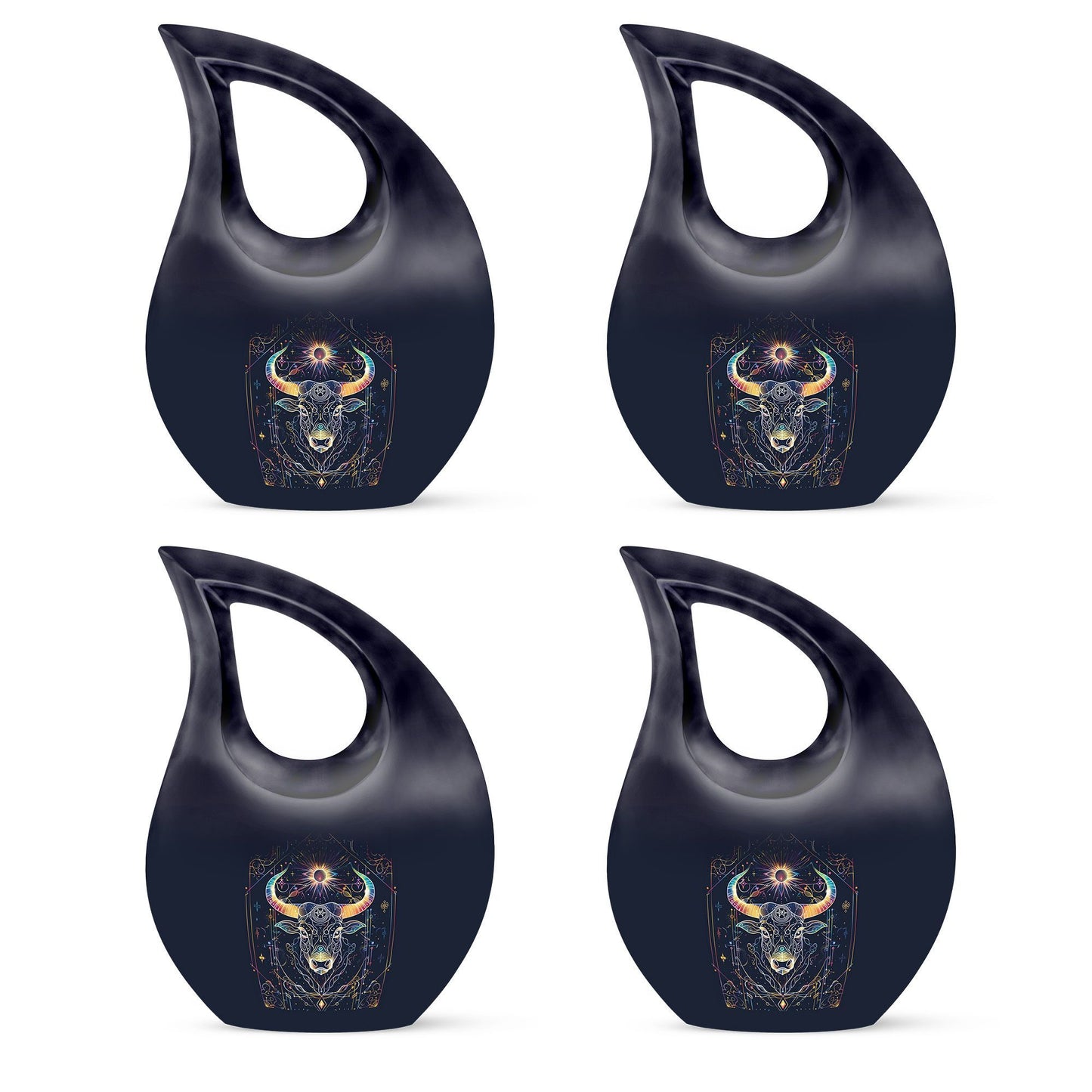 10-inch Zodiac Urn with Cross Drop Design, customizable 