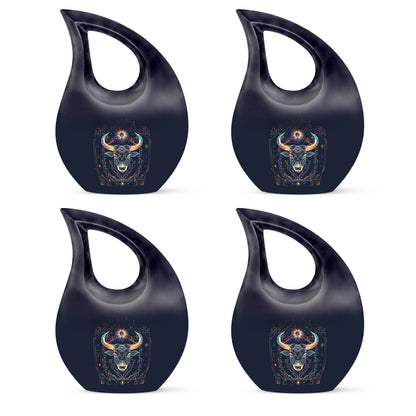 10-inch Zodiac Urn with Cross Drop Design, customizable 