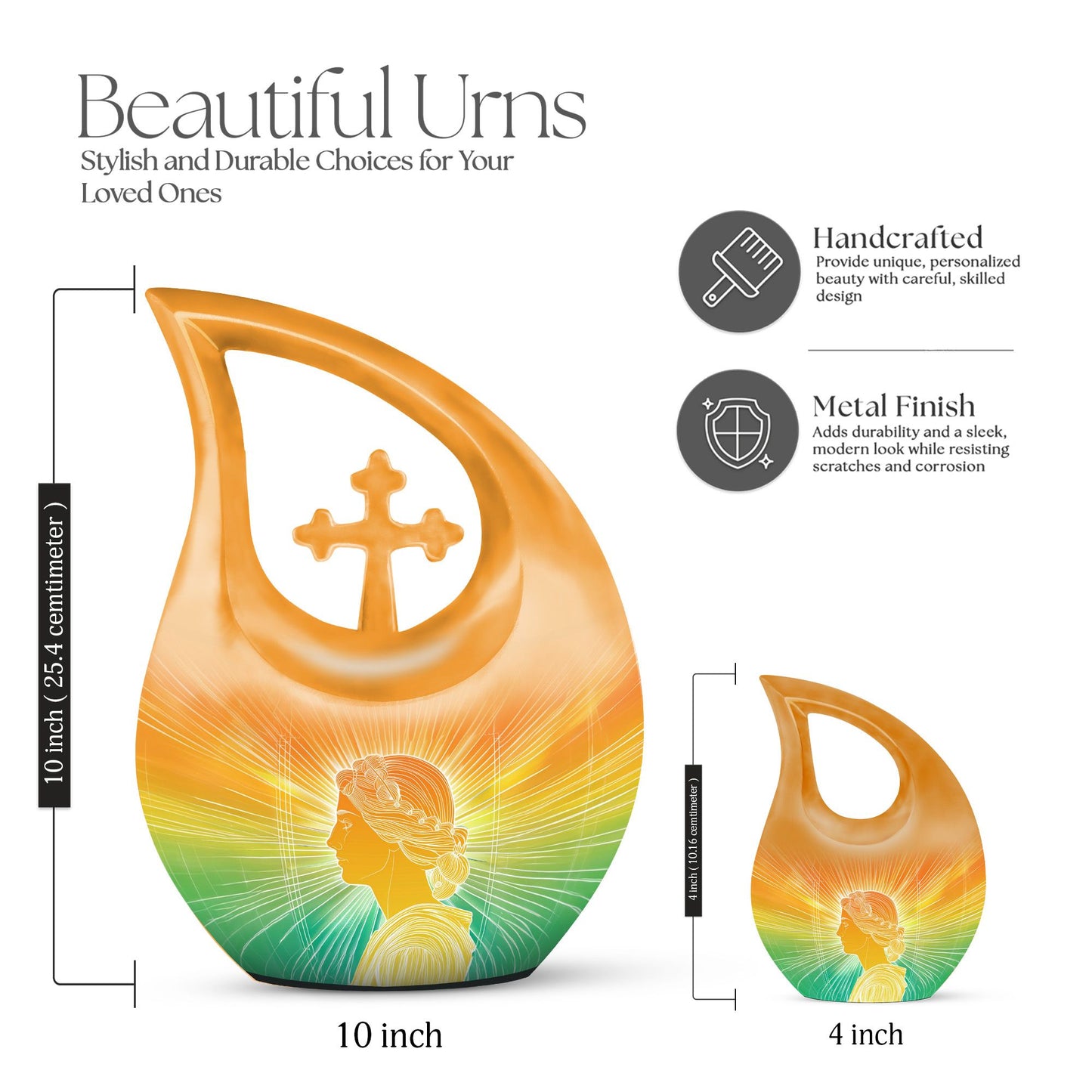 10 inch Zodiac-themed urn featuring
