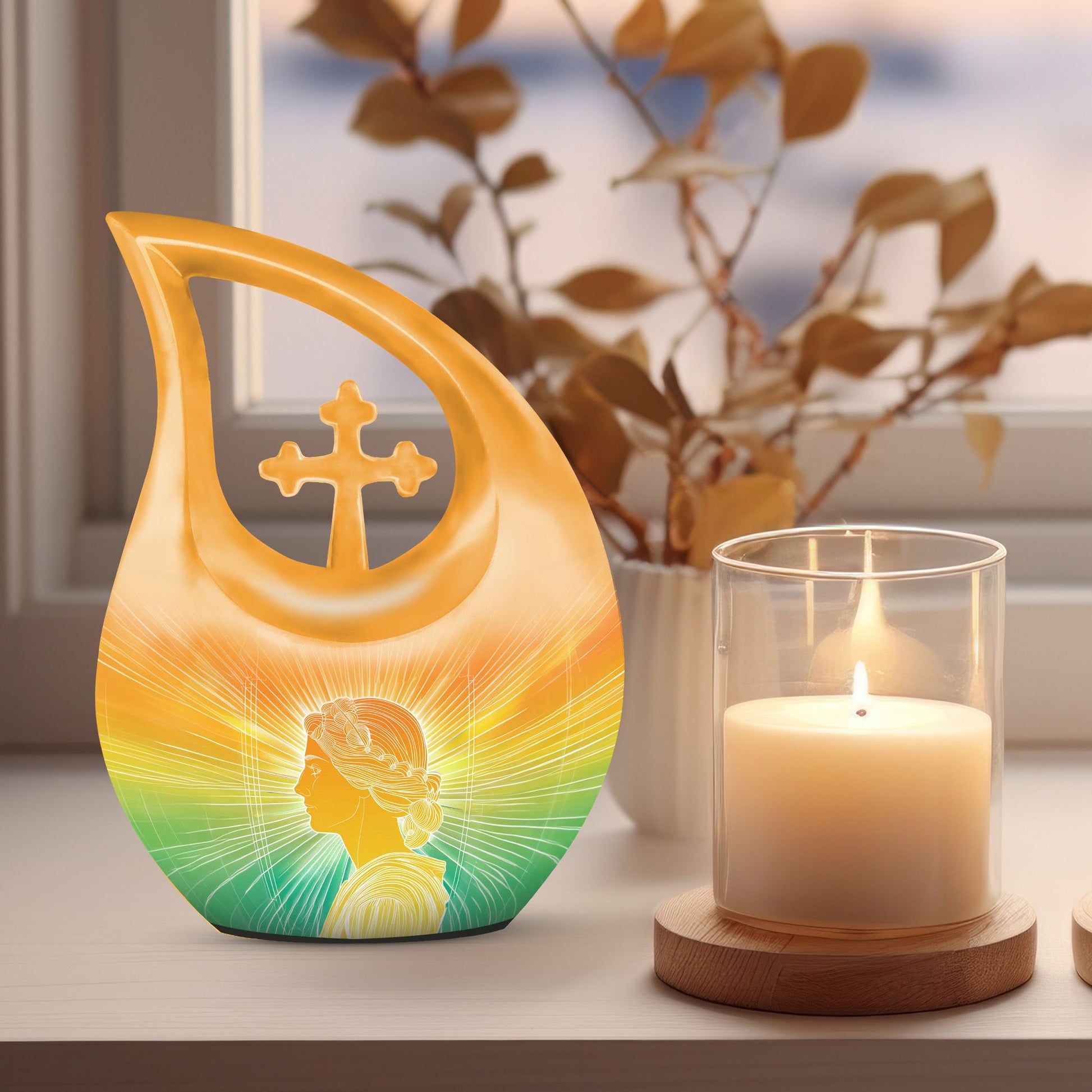 10 inch Zodiac-themed urn featuring