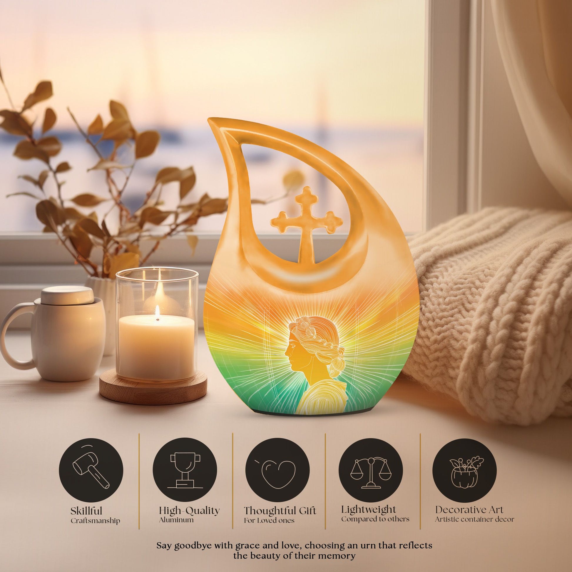 10 inch Zodiac-themed urn featuring