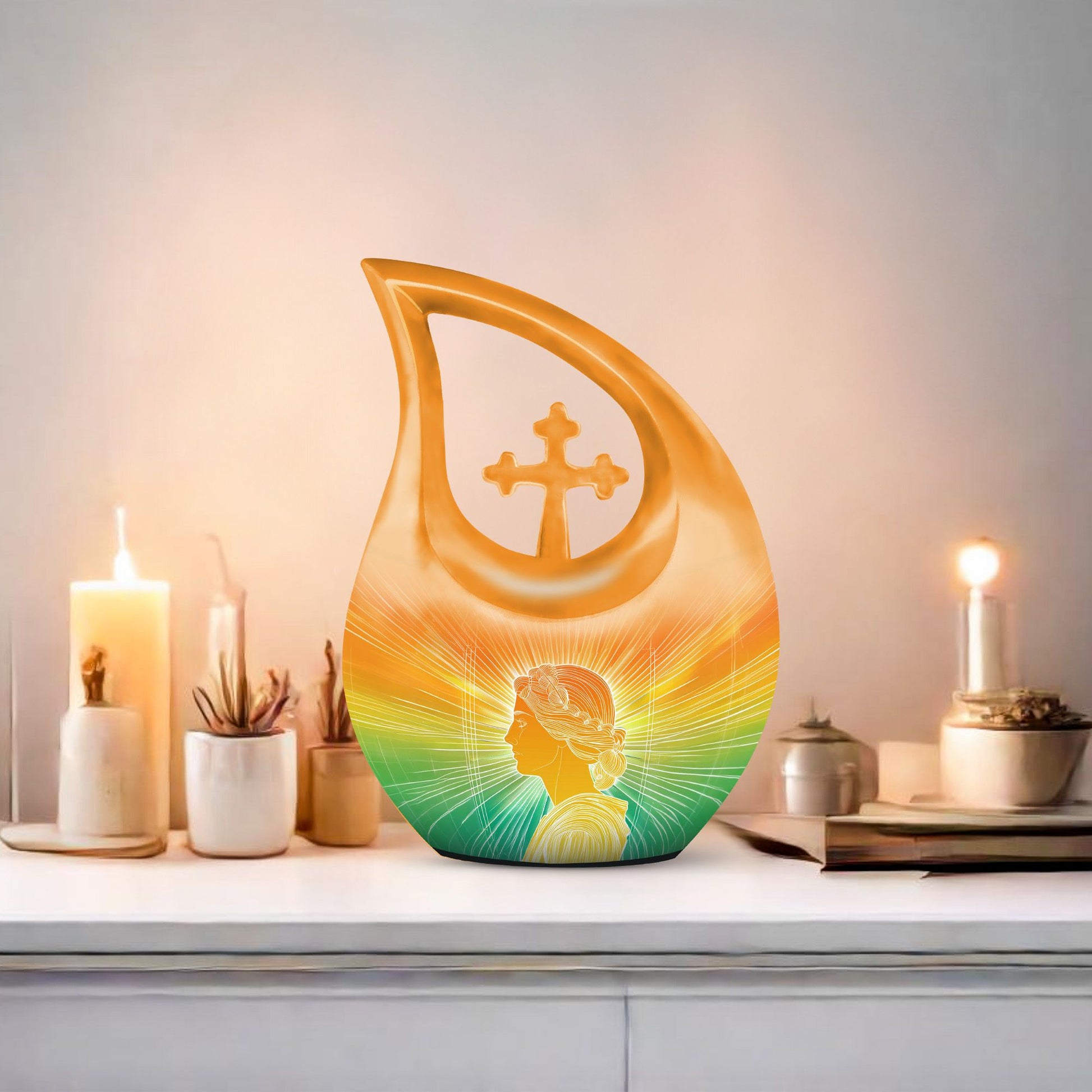 10 inch Zodiac-themed urn featuring