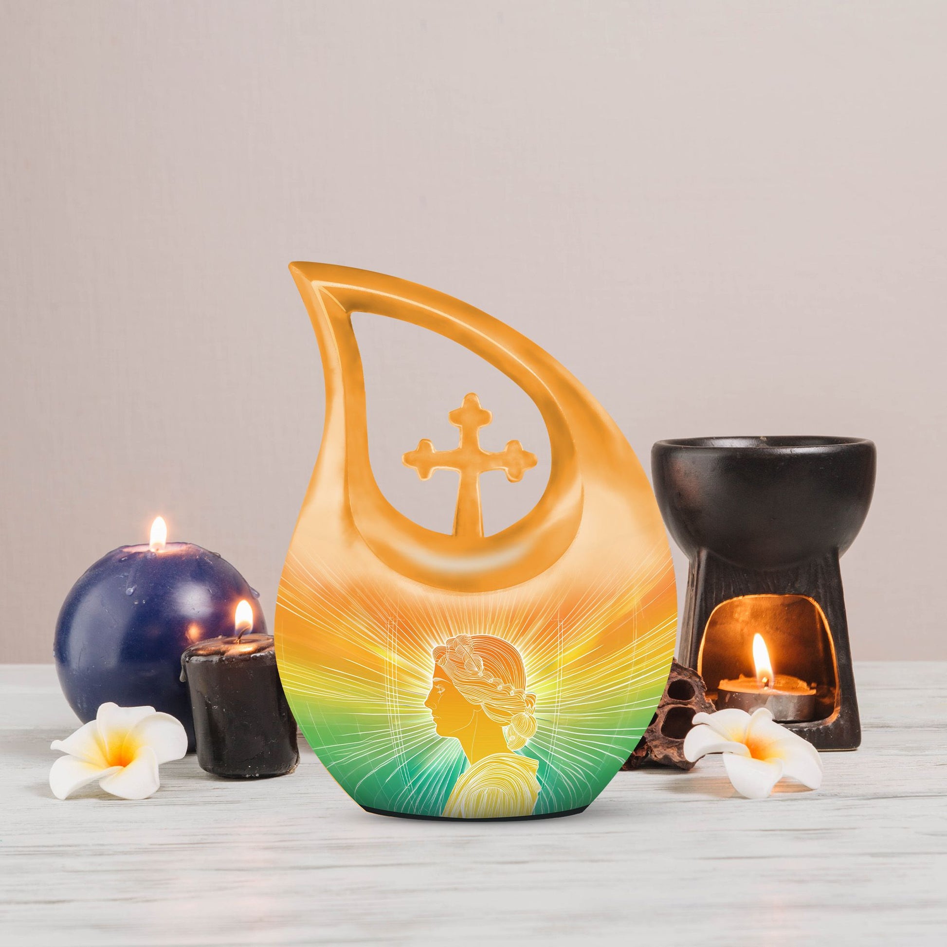10 inch Zodiac-themed urn featuring