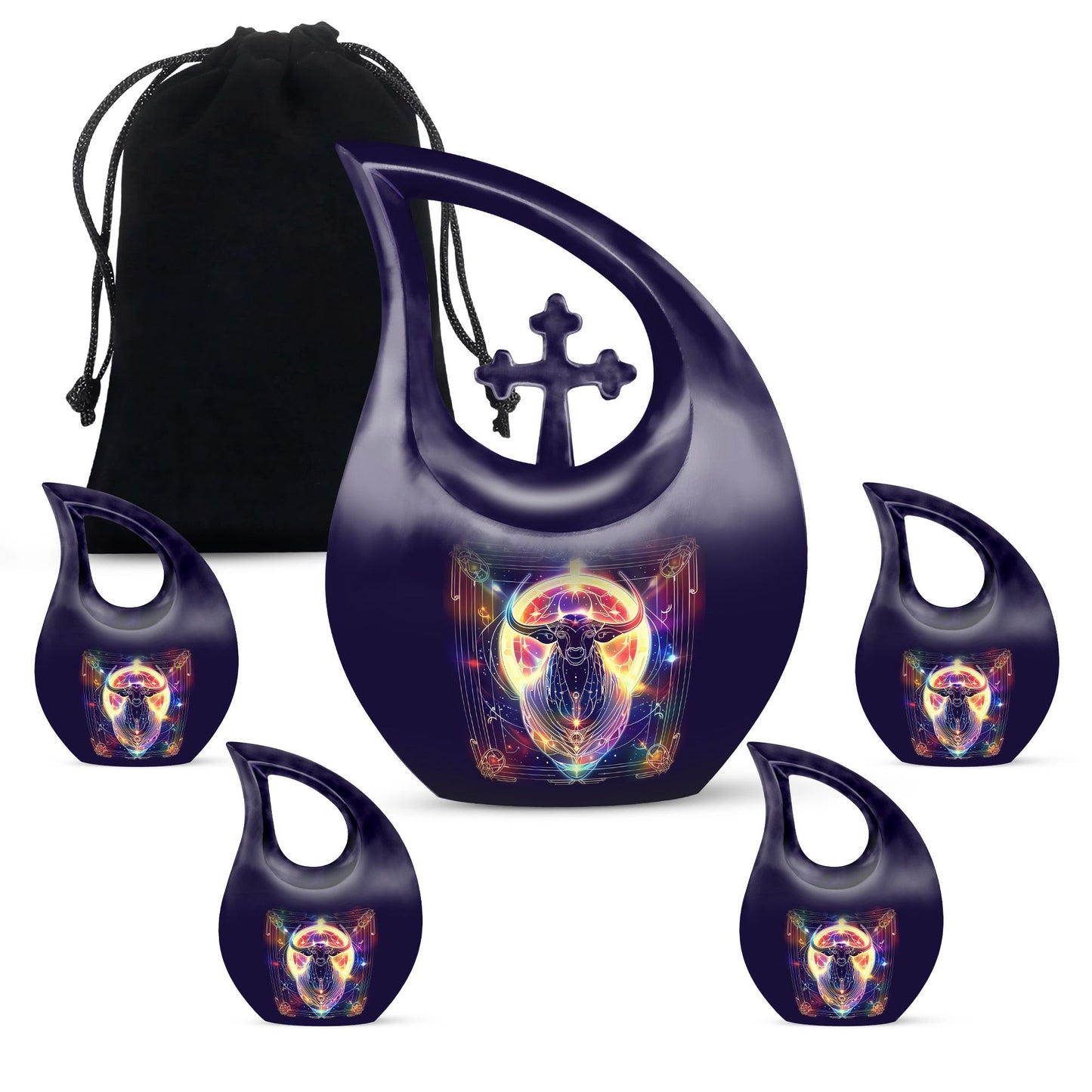 10 Inch Zodiac Urn with Cross Drop design