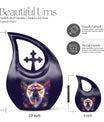 10 Inch Zodiac Urn with Cross Drop design