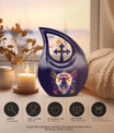 10 Inch Zodiac Urn with Cross Drop design