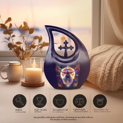10 Inch Zodiac Urn with Cross Drop design