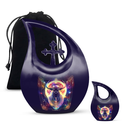 10 Inch Zodiac Urn with Cross Drop design
