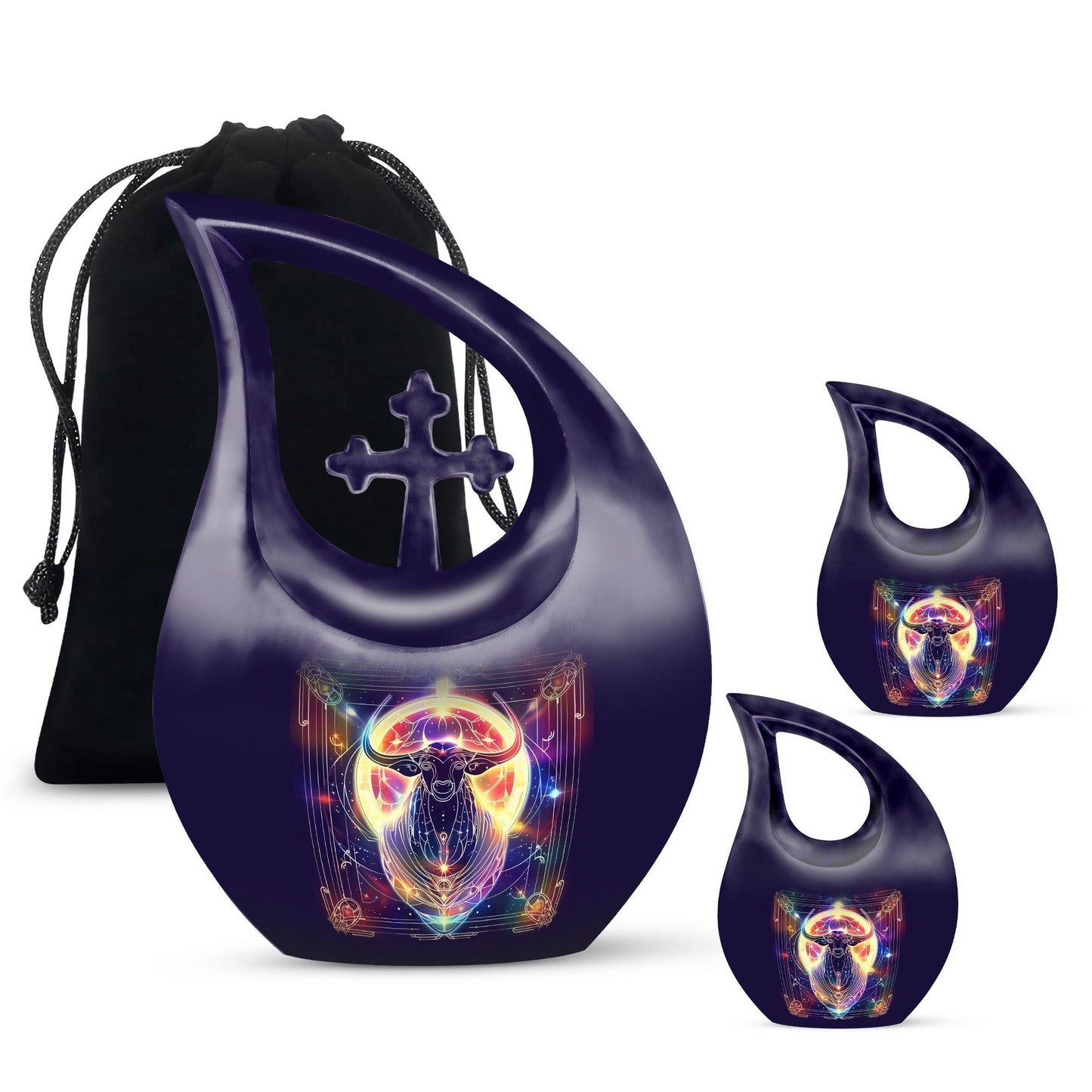 10 Inch Zodiac Urn with Cross Drop design