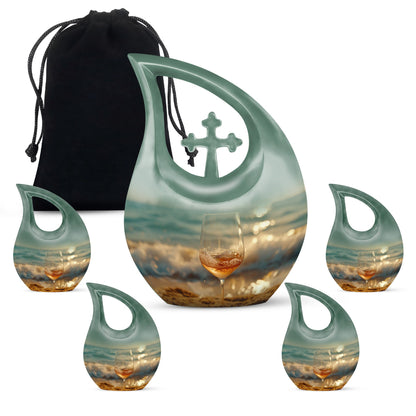 10 inch Wine Urn with Cross Drop design, 