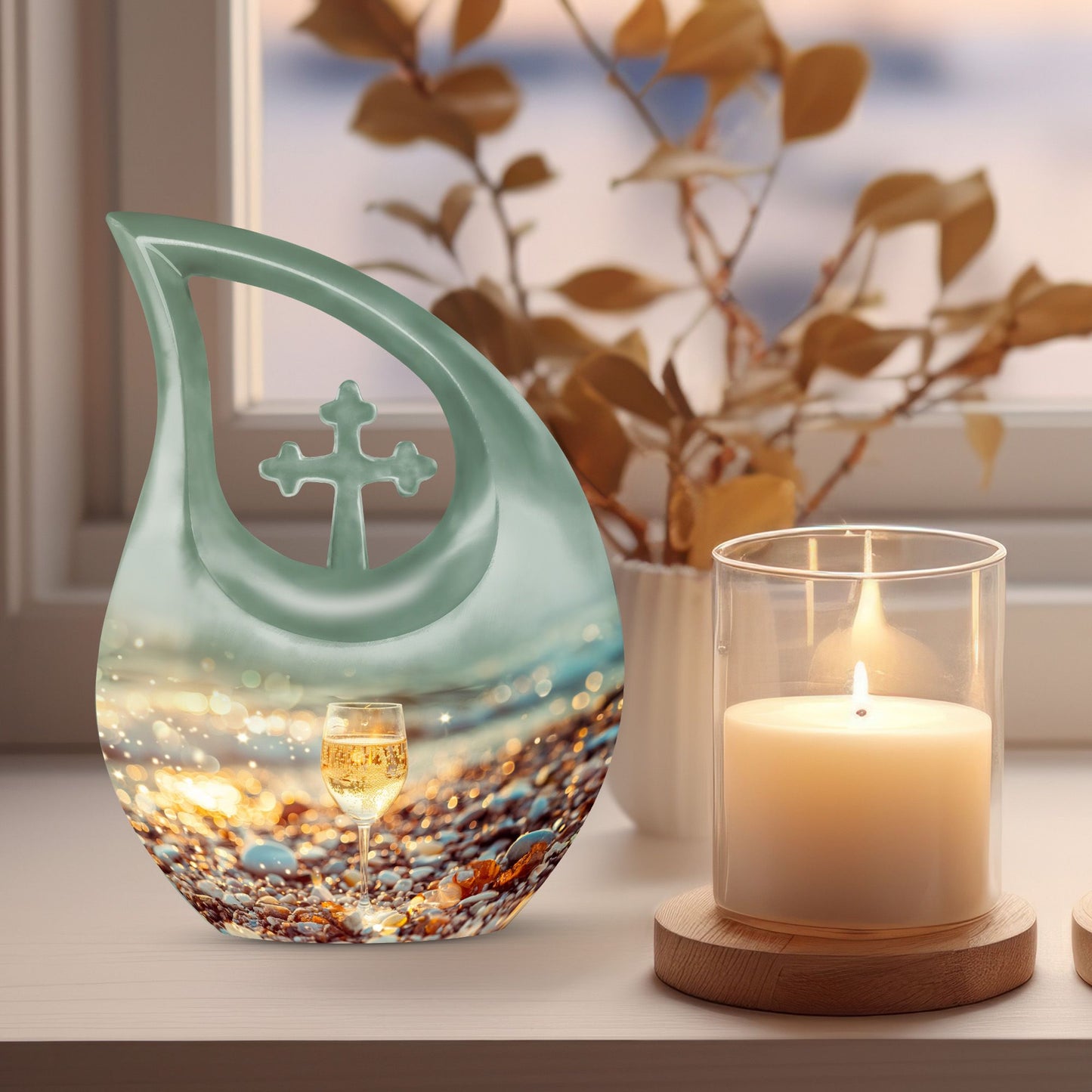  Wine Urn with Cross Drop design, 