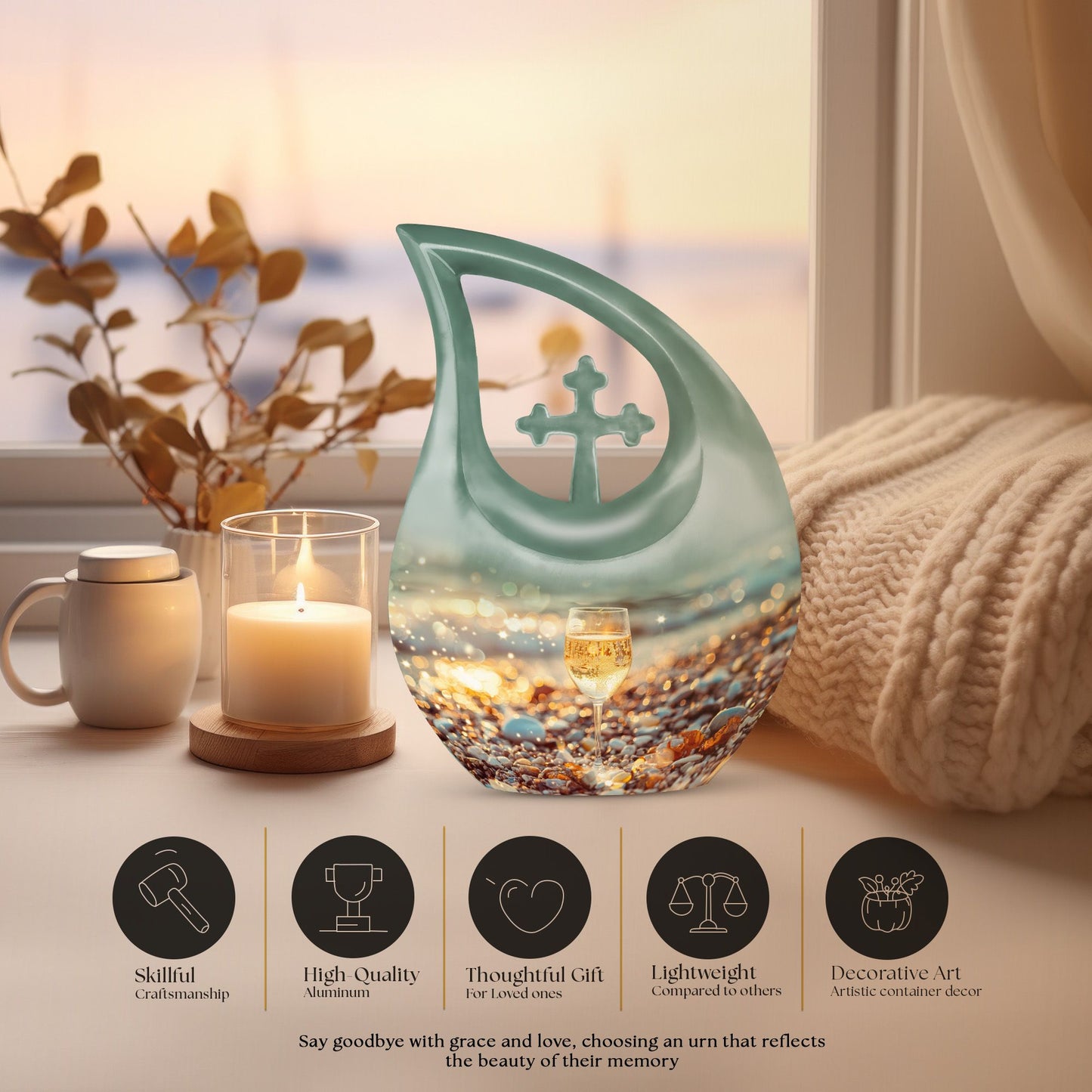  Wine Urn with Cross Drop design, 