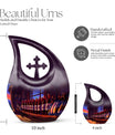 10-inch Wine Urn with Cross Drop design,