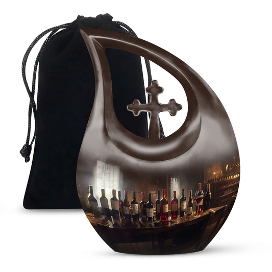  Cross Drop Memorial Urn for Human Ashes,