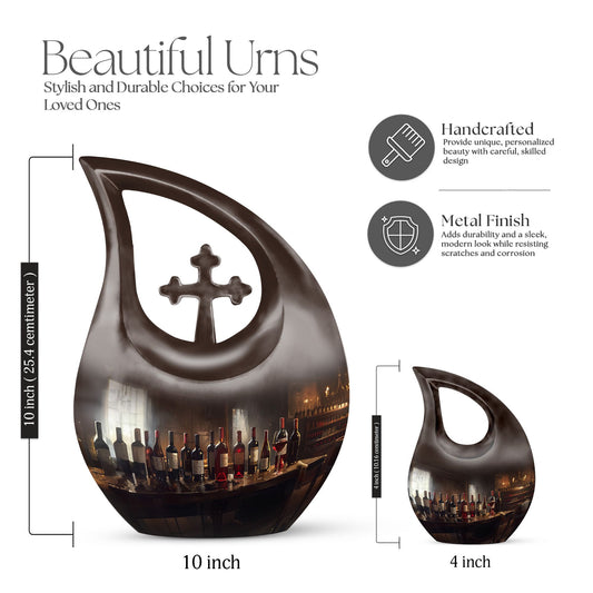  Cross Drop Memorial Urn for Human Ashes,