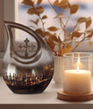  Cross Drop Memorial Urn for Human Ashes,