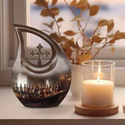  Cross Drop Memorial Urn for Human Ashes,