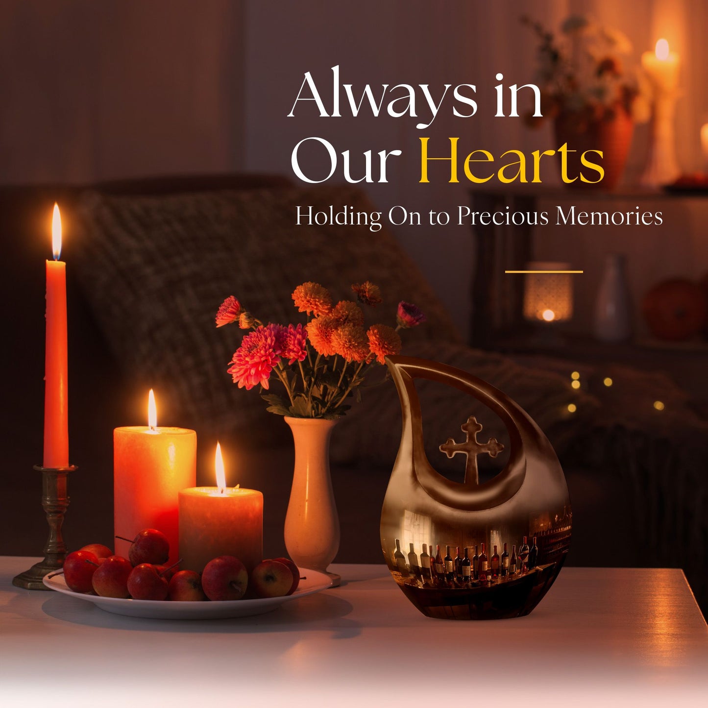  Cross Drop Memorial Urn for Human Ashes,