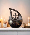  Cross Drop Memorial Urn for Human Ashes,