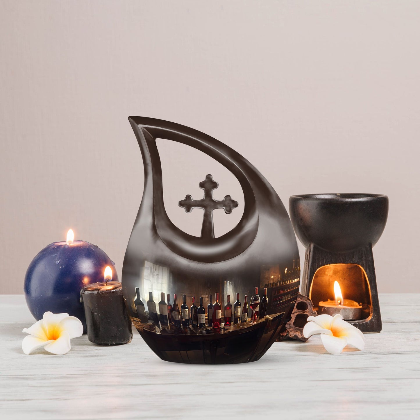  Cross Drop Memorial Urn for Human Ashes,