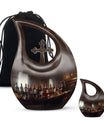 Cross Drop Memorial Urn for Human Ashes,