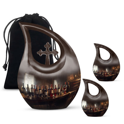  Cross Drop Memorial Urn for Human Ashes,