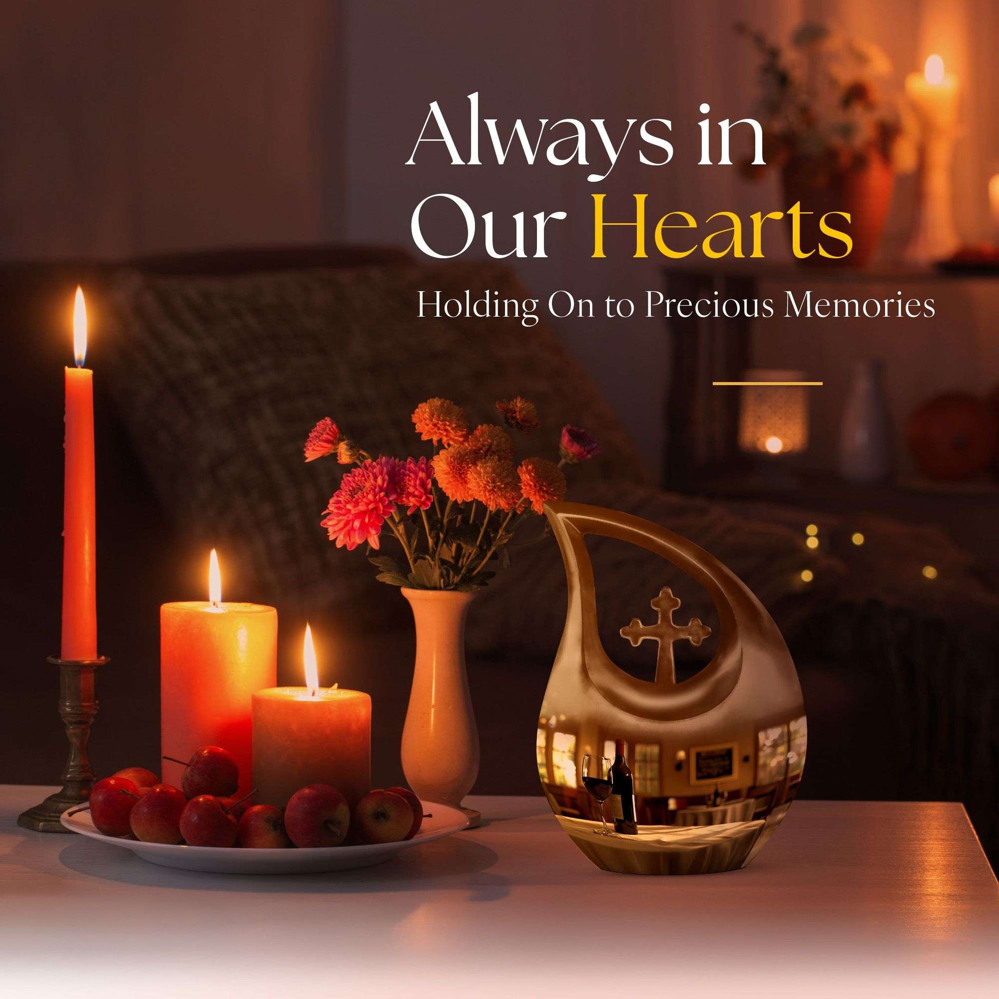 10-inch Cross Drop design Wine Urn, Aluminium Cremation Box for ashes