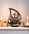 10-inch Cross Drop design Wine Urn, Aluminium Cremation Box for ashes
