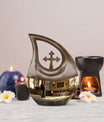 10-inch Cross Drop design Wine Urn, Aluminium Cremation Box for ashes